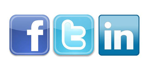 Social Media face book twitter linkedin icons